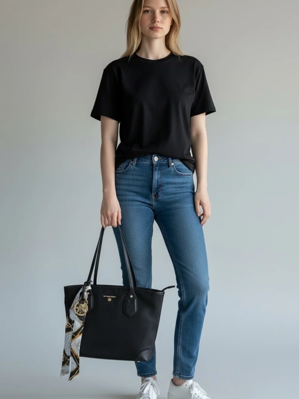 Michael Kors Black Tote Bag with  Charms PREOWNED